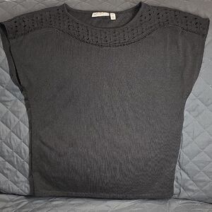 Rafaella Black Eyelet Accent Women's Blouse